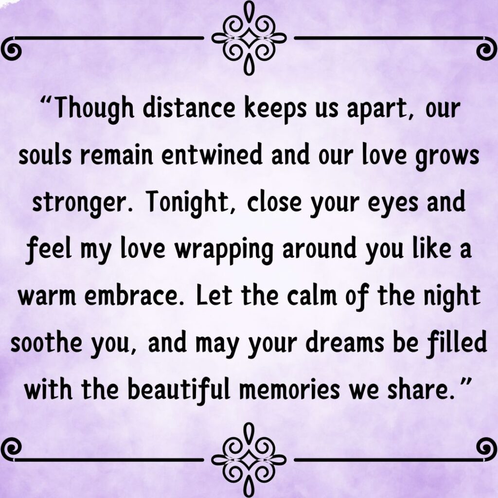 Good Night Messages for Her Long Distance- True Love