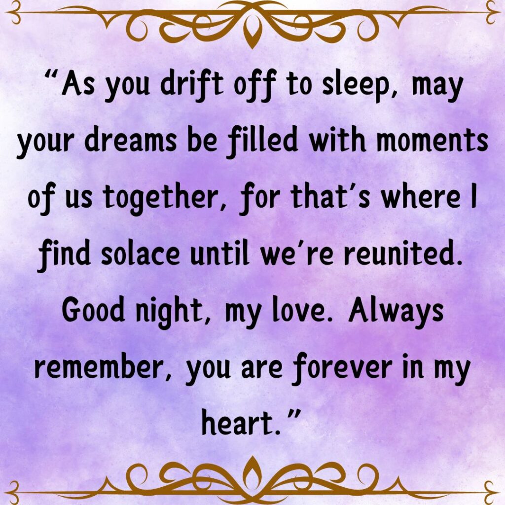 Good Night Messages for Her Long Distance- True Love